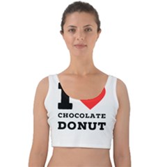 I Love Chocolate Donut Velvet Crop Top by ilovewhateva