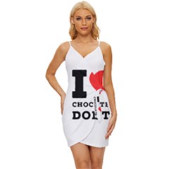 I Love Chocolate Donut Wrap Tie Front Dress by ilovewhateva