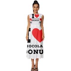 I Love Chocolate Donut Sleeveless Round Neck Midi Dress by ilovewhateva