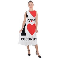 I Love Coconut Midi Tie-back Chiffon Dress by ilovewhateva