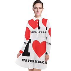 I Love Watermelon  Long Sleeve Chiffon Shirt Dress by ilovewhateva