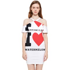 I Love Watermelon  Shoulder Frill Bodycon Summer Dress by ilovewhateva