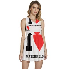 I Love Watermelon  Sleeveless High Waist Mini Dress by ilovewhateva