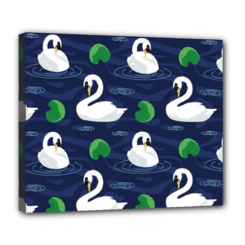 Swan Pattern Elegant Design Deluxe Canvas 24  X 20  (stretched) by Vaneshart