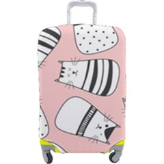 Cute Cats Cartoon Seamless-pattern Luggage Cover (large) by Vaneshart