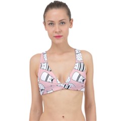 Cute Cats Cartoon Seamless-pattern Classic Banded Bikini Top by Vaneshart