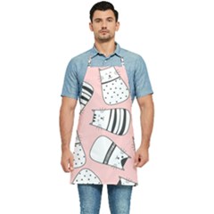 Cute Cats Cartoon Seamless-pattern Kitchen Apron by Vaneshart