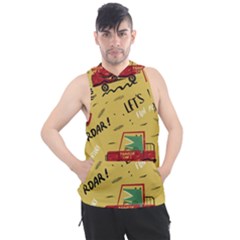 Childish-seamless-pattern-with-dino-driver Men s Sleeveless Hoodie by Vaneshart