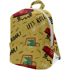 Childish-seamless-pattern-with-dino-driver Zip Up Backpack by Vaneshart