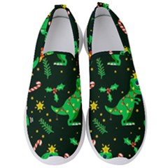 Christmas-funny-pattern Dinosaurs Men s Slip On Sneakers by Vaneshart