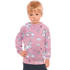 Cute-unicorn-seamless-pattern Kids  Hooded Pullover by Vaneshart