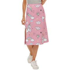 Cute-unicorn-seamless-pattern Midi Panel Skirt by Vaneshart