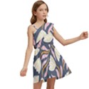 Flowers Pattern Floral Pattern Kids  One Shoulder Party Dress View2