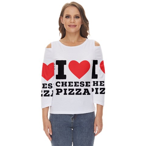 I Love Cheese Pizza Cut Out Wide Sleeve Top by ilovewhateva