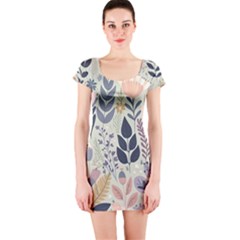 Flower Floral Pastel Short Sleeve Bodycon Dress by Vaneshop