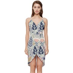 Flower Floral Pastel Wrap Frill Dress by Vaneshop