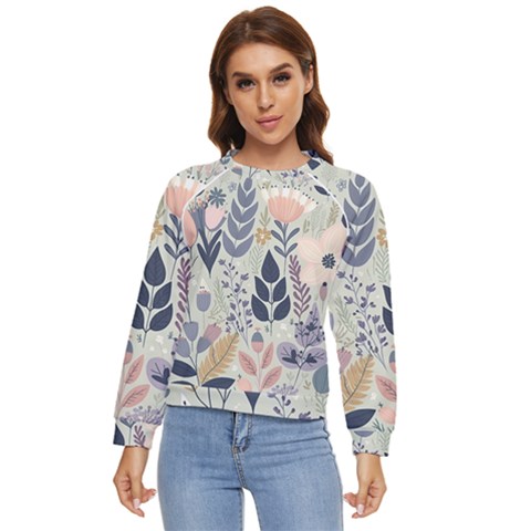 Flower Floral Pastel Women s Long Sleeve Raglan Tee by Vaneshop