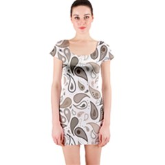 Paisley Pattern Background Graphic Short Sleeve Bodycon Dress by Vaneshop