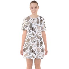 Paisley Pattern Background Graphic Sixties Short Sleeve Mini Dress by Vaneshop