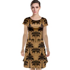 Camel Palm Tree Cap Sleeve Nightdress by Vaneshop