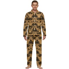 Camel Palm Tree Men s Long Sleeve Velvet Pocket Pajamas Set by Vaneshop