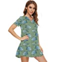 Fishes Pattern Background Theme Tiered Short Sleeve Babydoll Dress View2