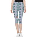 Fishes Pattern Background Theme Art Inside Out Lightweight Velour Capri Leggings  View3