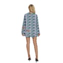 Fishes Pattern Background Theme Art Round Neck Long Sleeve Bohemian Style Chiffon Mini Dress View4