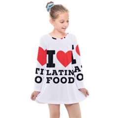 I Love Latin Food Kids  Long Sleeve Dress by ilovewhateva