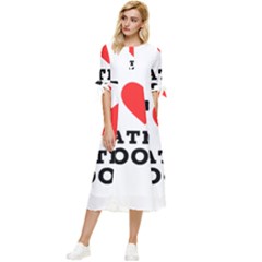 I Love Latin Food Bow Sleeve Chiffon Midi Dress by ilovewhateva