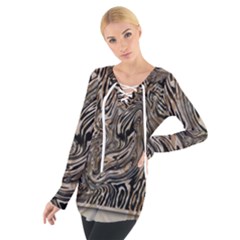 Zebra Abstract Background Tie Up Tee by Vaneshop