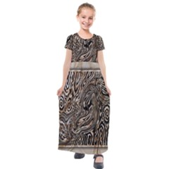 Zebra Abstract Background Kids  Short Sleeve Maxi Dress by Vaneshop