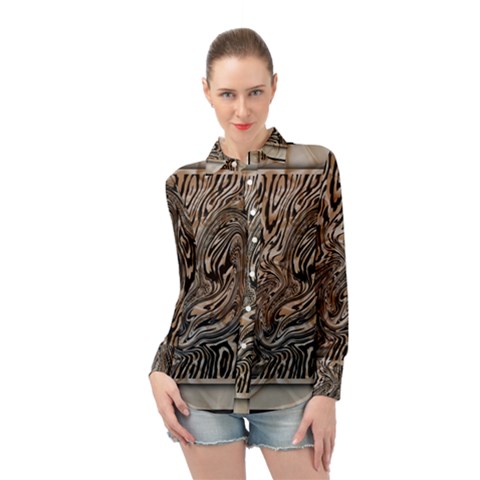 Zebra Abstract Background Long Sleeve Chiffon Shirt by Vaneshop