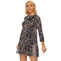 Zebra Abstract Background Long Sleeve Babydoll Dress View2