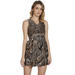 Zebra Abstract Background Sleeveless High Waist Mini Dress by Vaneshop