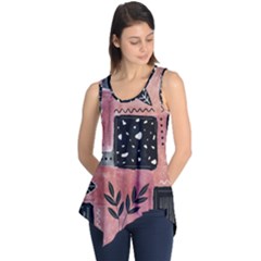 Floral Wall Art Sleeveless Tunic by Vaneshop