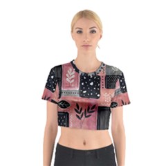 Floral Wall Art Cotton Crop Top by Vaneshop