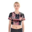 Floral Wall Art Cotton Crop Top View1