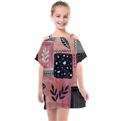 Floral Wall Art Kids  One Piece Chiffon Dress by Vaneshop