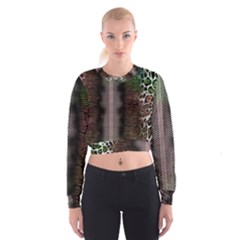 Leopard Animal Shawl Honeycomb Cropped Sweatshirt by Vaneshop