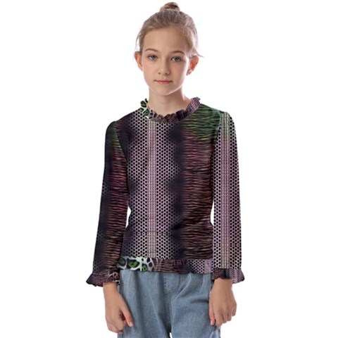 Leopard Animal Shawl Honeycomb Kids  Frill Detail Tee by Vaneshop