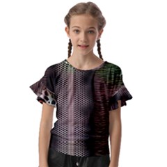 Leopard Animal Shawl Honeycomb Kids  Cut Out Flutter Sleeves by Vaneshop