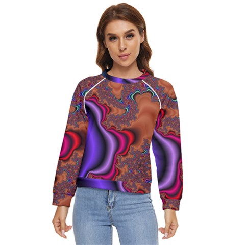 Colorful Piece Abstract Women s Long Sleeve Raglan Tee by Vaneshop