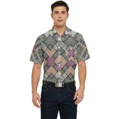 Mandala Decoration Floral Flower Men s Short Sleeve Pocket Shirt  by Vaneshop