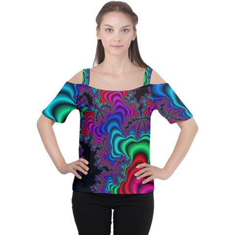 Abstract Piece Color Cutout Shoulder Tee by Vaneshop