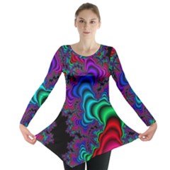 Abstract Piece Color Long Sleeve Tunic  by Vaneshop