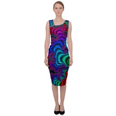 Abstract Piece Color Sleeveless Pencil Dress by Vaneshop