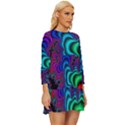 Abstract Piece Color Long Sleeve Babydoll Dress View3