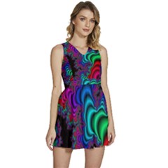 Abstract Piece Color Sleeveless High Waist Mini Dress by Vaneshop