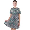 Mandala Decoration Flora Floral Flower Short Sleeve Shoulder Cut Out Dress  View1